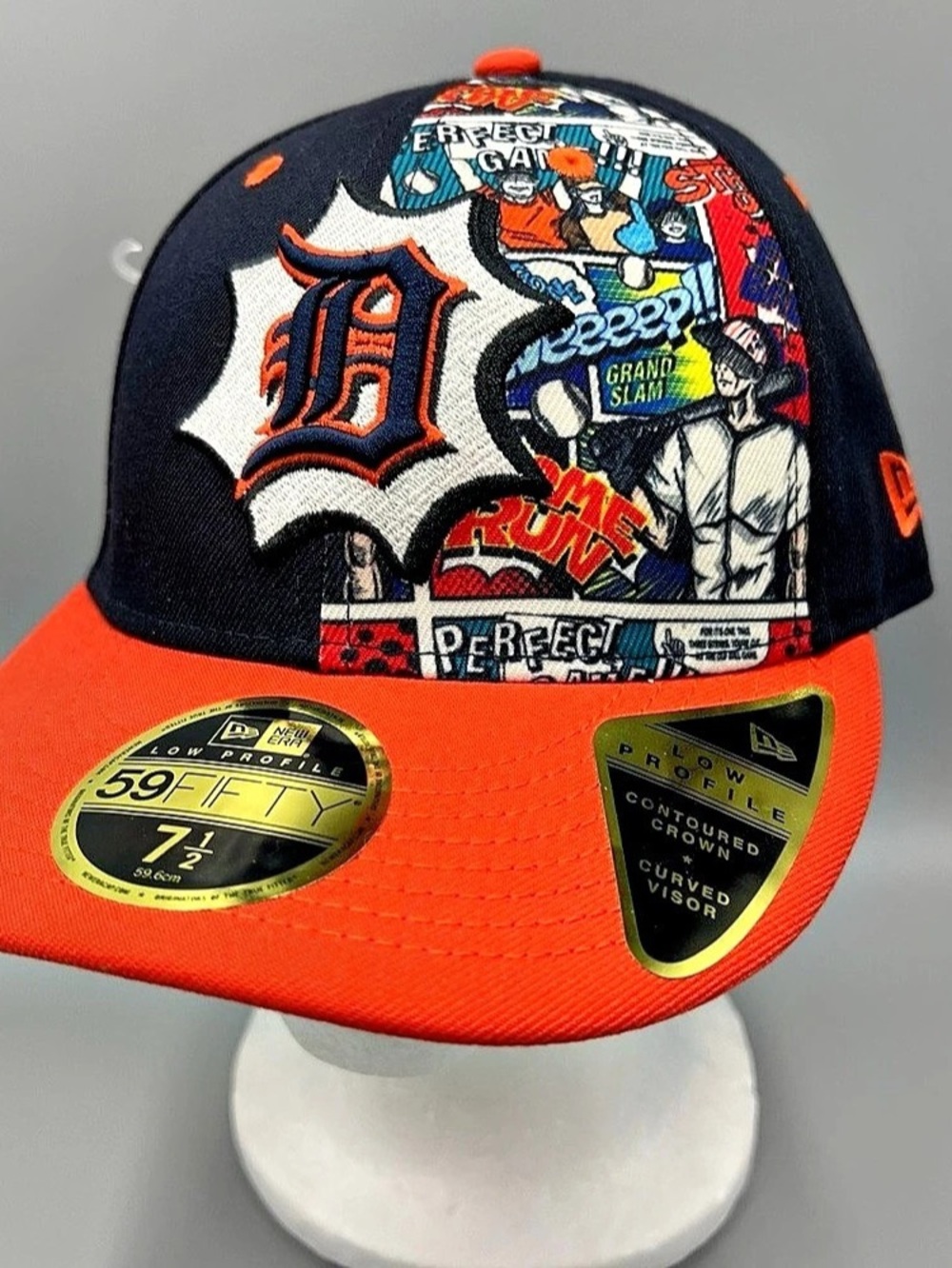 New Era 59fifty Diamond Hero Edition Detroit Tigers Hat, Comic Book Cap, 7 1/2